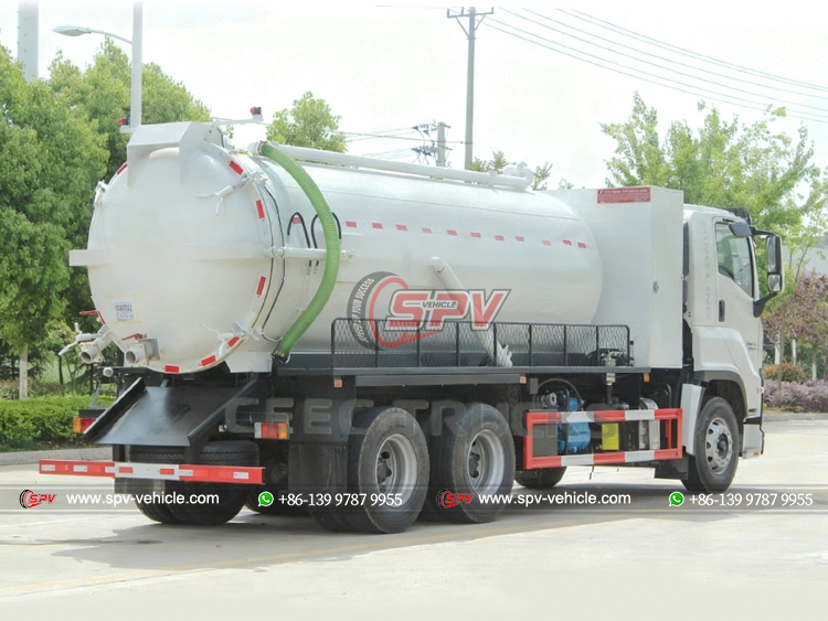 ISUZU GIGA 6×4 12000 Liters Waste Suction Truck - Rear Right Side